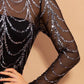 Sequins Maxi Dress Long Sleeve Female Party Dresses