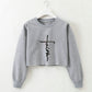 Street Style Letter Printing Long-sleeved Round-neck Pullover