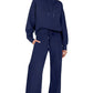 Casual Women's Long Sleeve Zipper Solid Color Commute Trousers Suit