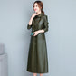 Ladies Fashion Thin Leather Trench Coat Coat