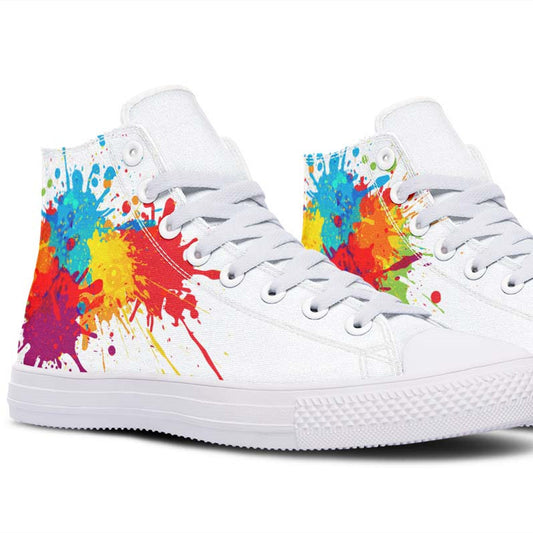 Fashion Color Printing High-top Canvas Shoes