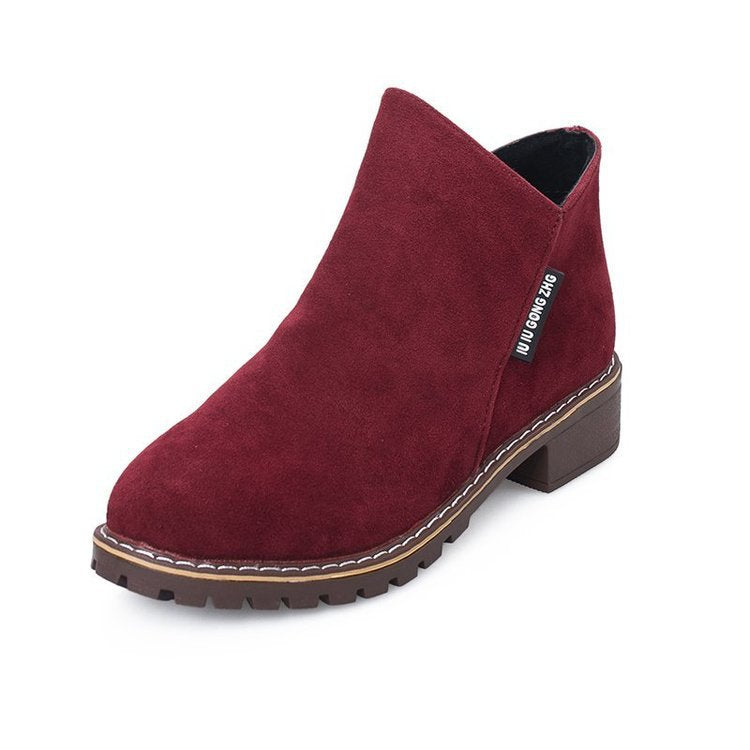 Winter Boots Low Heel Square Heel