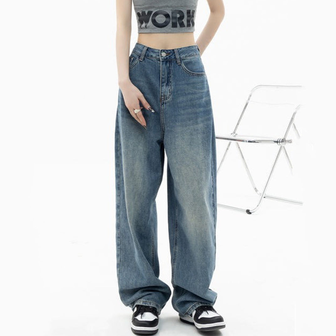 Loose High Waist Straight Wide Leg Jeans