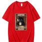 T-shirt stampata con poster stampato a maniche corte alla moda, magliette casual