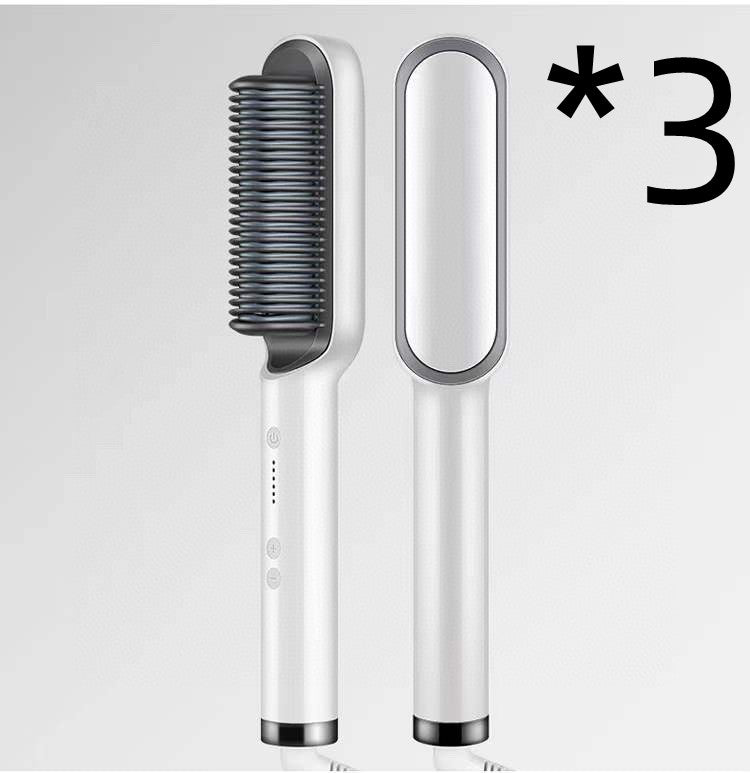 Neue 2 In 1 Haarglätter Heißer Kamm Negative Ionen Curling Tong Dual-zweck Elektrische Haar Bürste