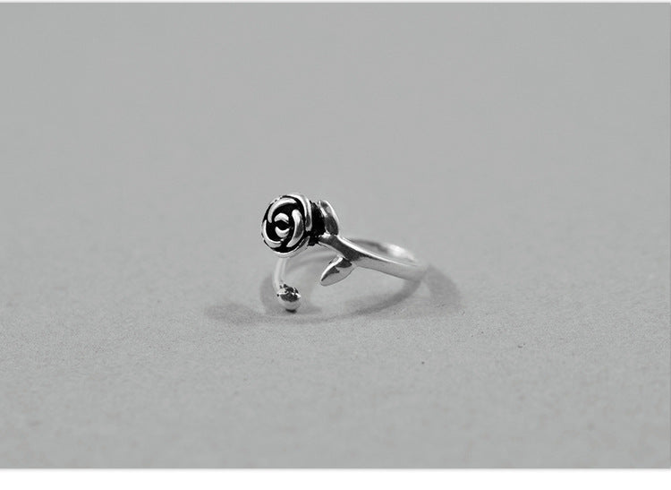 S925 Sterling Silber Rose Vintage Ring