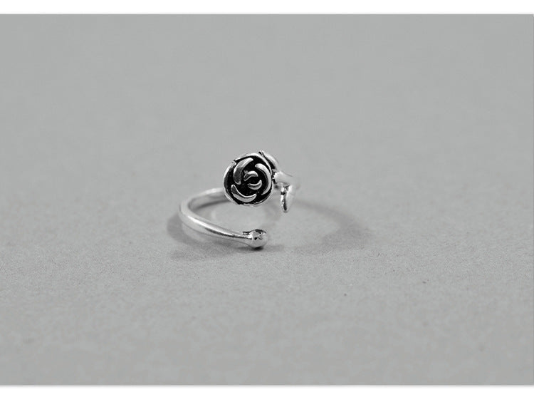 S925 Sterling Silber Rose Vintage Ring