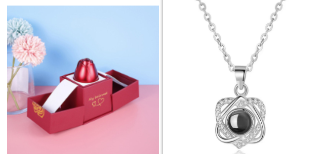 Gifts Metal Rose Jewelry Gift Box Necklace For Wedding Girlfriend Necklace Gifts