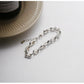 S925 Sterling Silver Hollow Thick Chain Street Style Bracelet