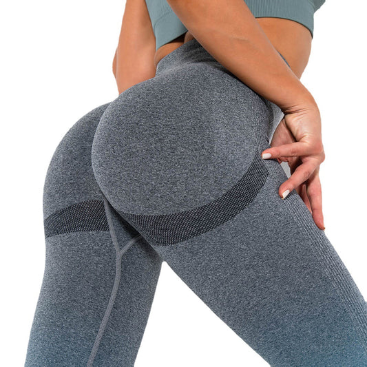 Pantaloni da yoga ad asciugatura rapida senza cuciture sfumati alla moda