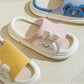 Cute Rabbit Slippers Linen House Shoes