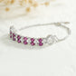 Bracciale in argento sterling S925 con granato viola, moda donna, gioielli di lusso leggeri con zirconi