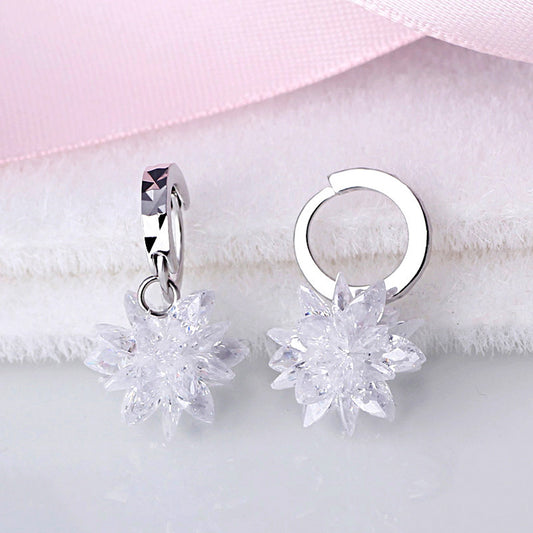 New fashion pure beauty ice 925 silver earrings hypoallergenic non-fading earrings