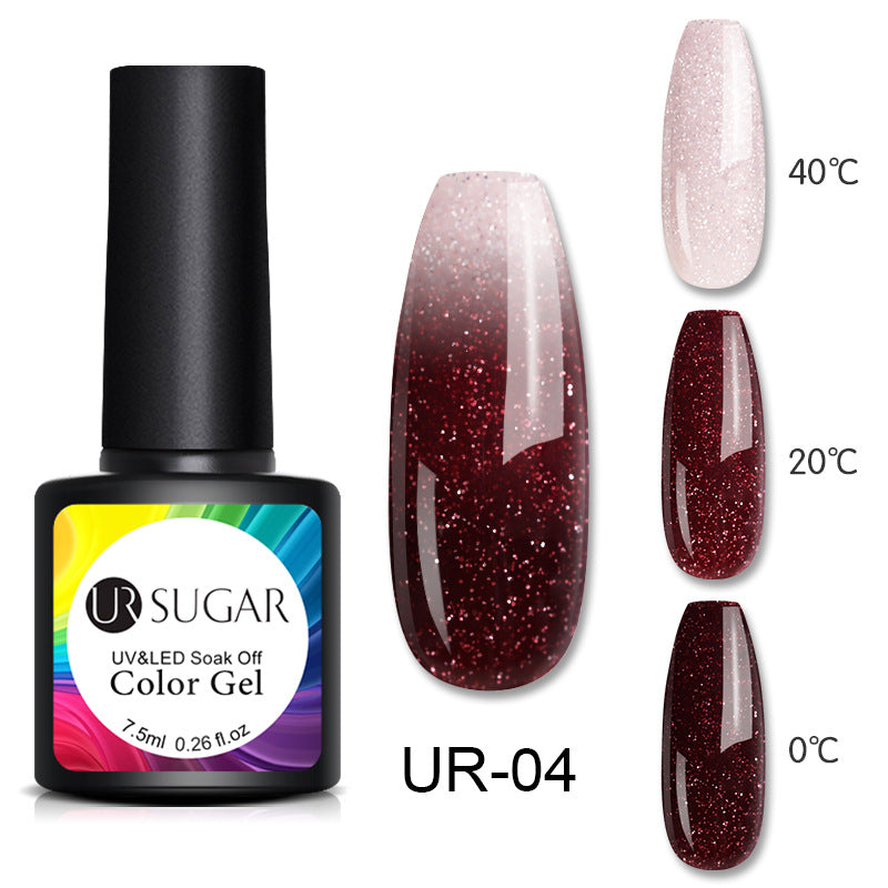 Glitzernder Glitzer-Nagellack mit Temperaturwechsel 