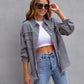 Fashion Ripped Shirt Jacket Female Autumn And Spring Casual Tops