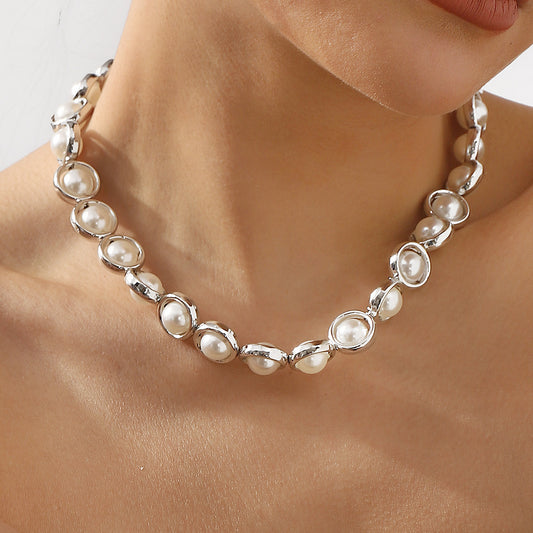 Collana elegante retrò con perle da donna