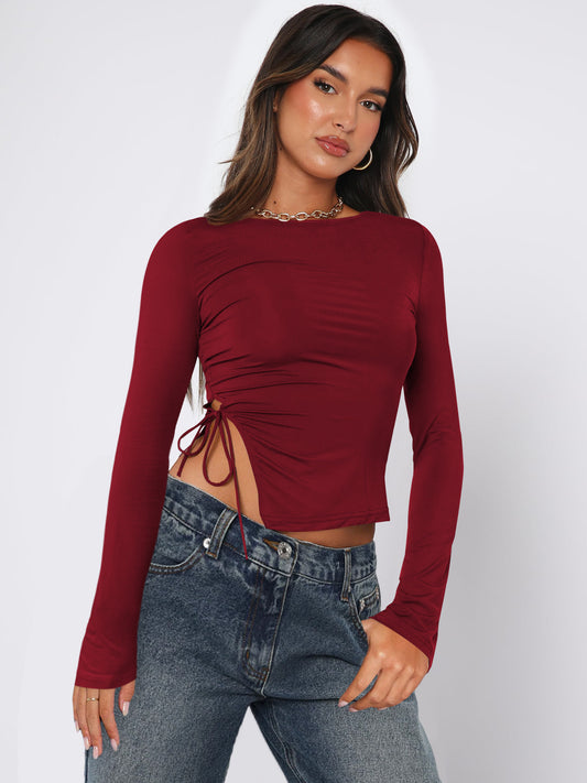 Off-Shoulder-Top mit Kordelzug für Damen