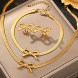 All-match Bow Stainless Steel Clavicle Chain