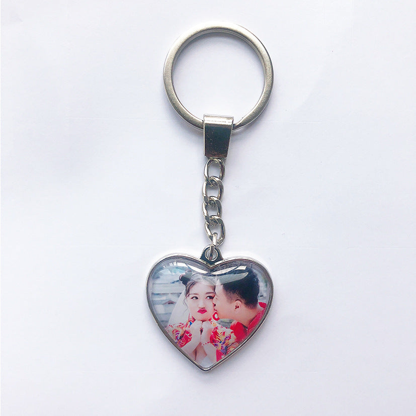 Couple Keychain DIY Photo Pendant For Men And Women