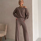 Temperament Commute Casual Slimming New Two-way Slant Shoulder Knitted Two-piece Suit