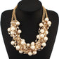 European And American Style Women Fashion Exaggerated Mixed Color Pearl Necklace Short Clavicle Chain