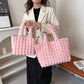 Plaid Handbags Winter Fashion High Capacity Shopping Plush Bag Korean Style Personalized Designer Luxury Tote Bags For Women