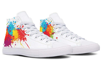 Fashion Color Printing High-top Canvas Shoes