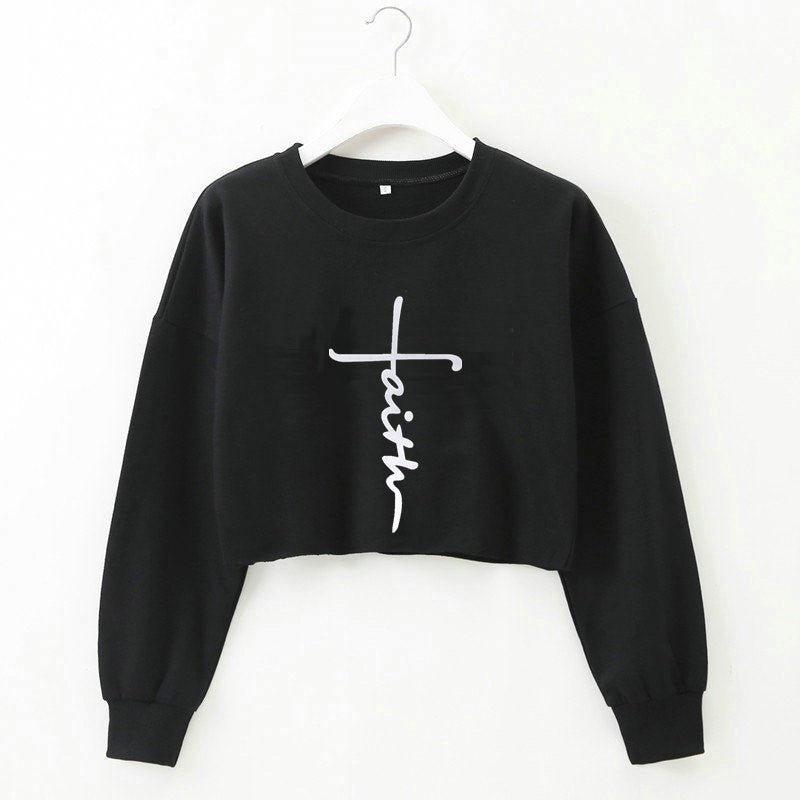 Street Style Letter Printing Long-sleeved Round-neck Pullover