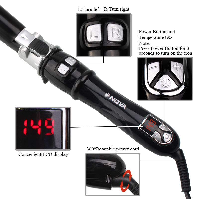 Otating Curling Iron Curling Wand Automatische Lockenwickler 30s Instant Heat Auto Hair Waver Haar Styling Eisen