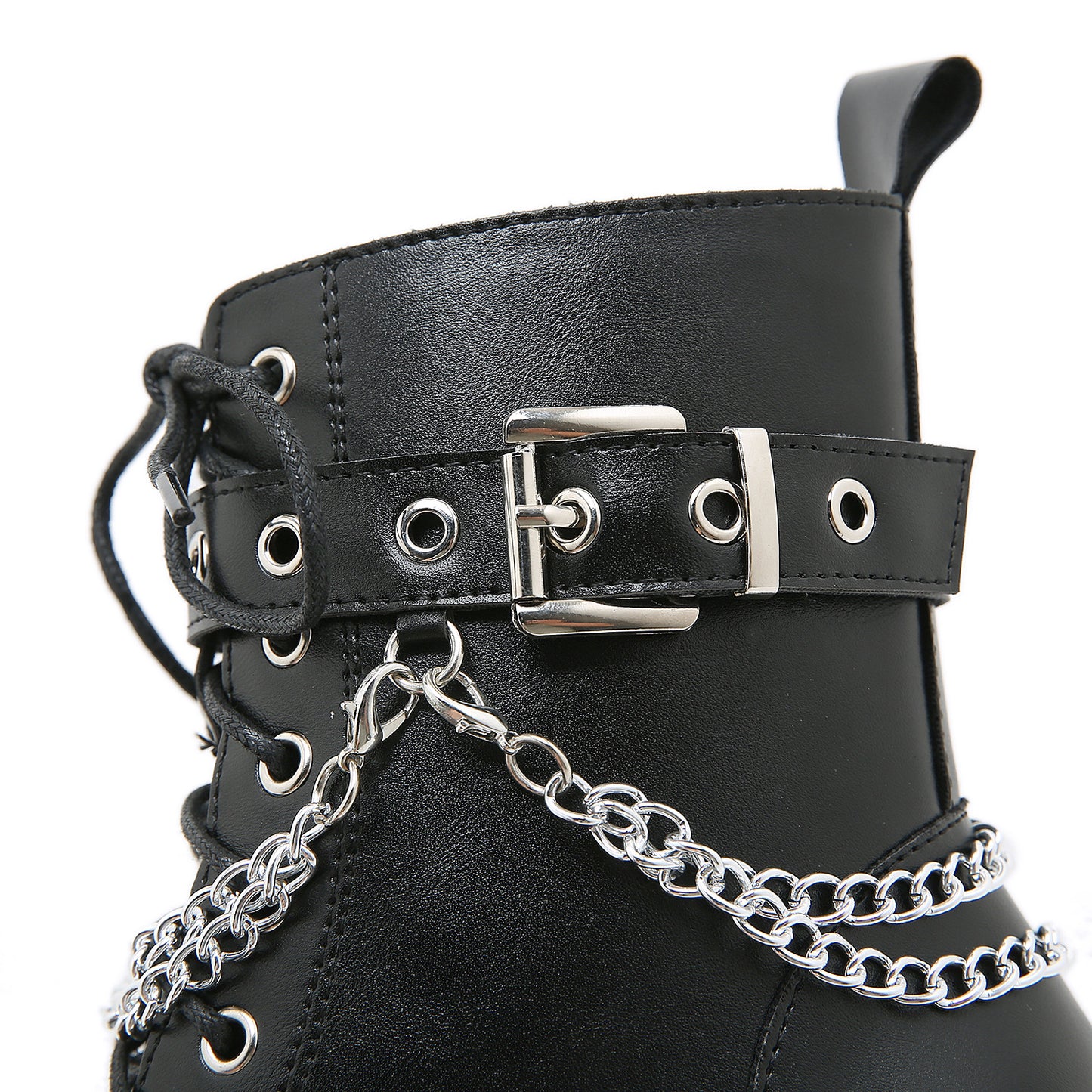 Schwarze Dr Martens-Stiefel mit hohen Absätzen für Damen