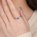 S925 Sterling Silver Special-interest Design Blue Open-end Zircon Ring