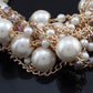 European And American Style Women Fashion Exaggerated Mixed Color Pearl Necklace Short Clavicle Chain