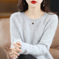 Hollow Round Neck Mink Sweater Women