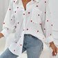 Camicia allentata Love stampata casual da donna esterna