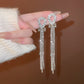 Silver Needle Exquisite Full Diamond Long Fringe Earrings Women