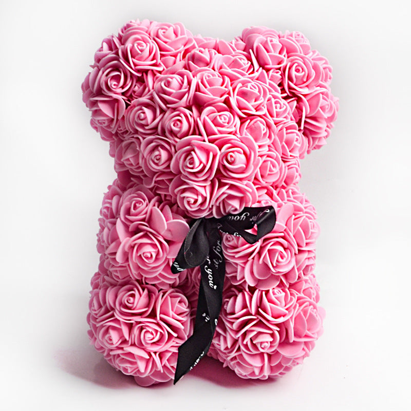 Love Gift Rose Bear Eternal Flower Rose Teddy Bear PE Foam Bear 25cm