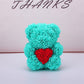 Love Gift Rose Bear Eternal Flower Rose Teddy Bear PE Foam Bear 25cm