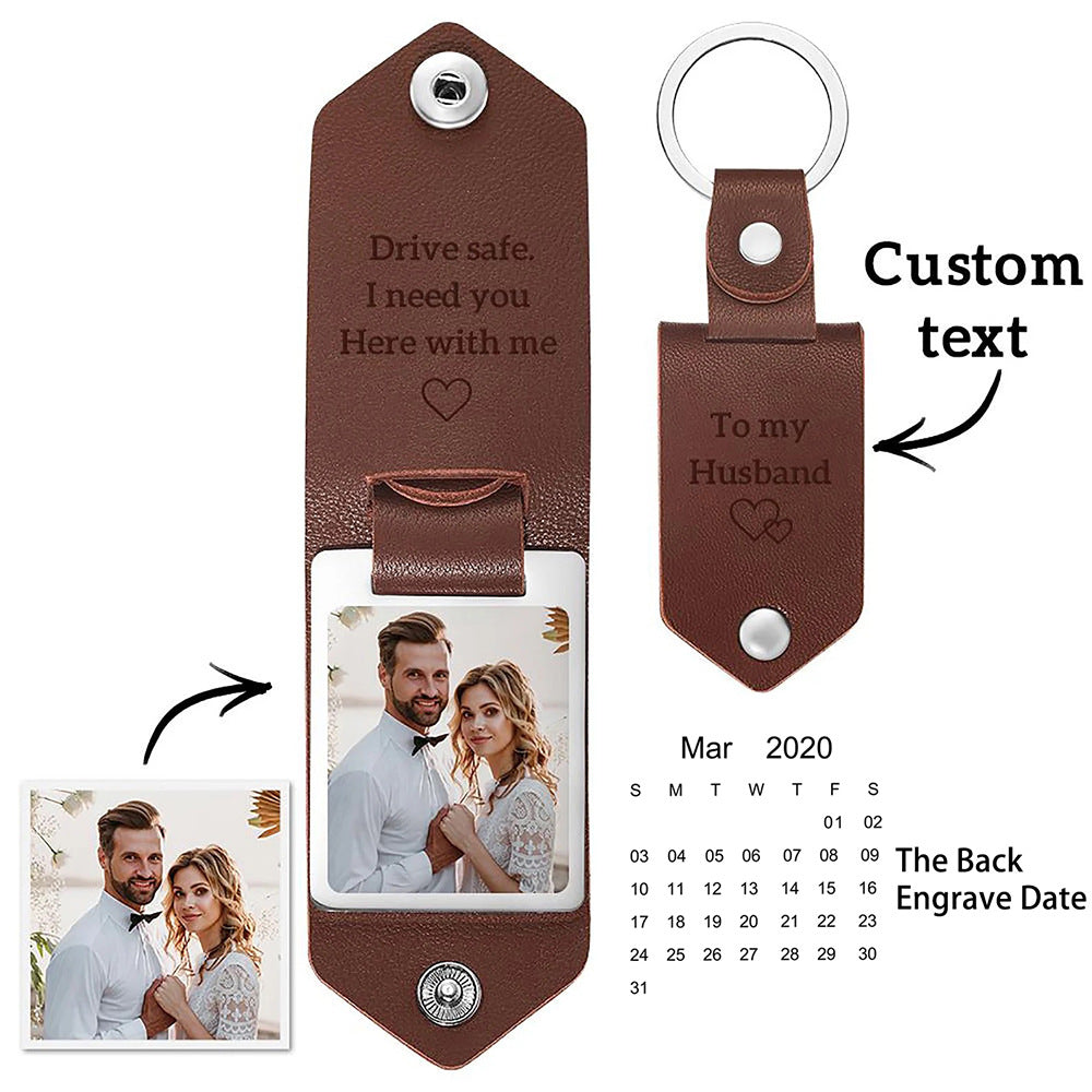 Leather Photo UV Color Printed Keychain