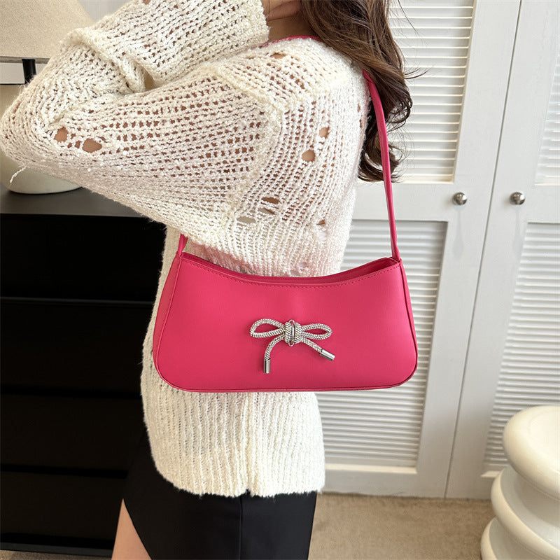 Autumn Elegant Women's Bag Bowknot Trendy Korean Style Fashion Casual One-shoulder Crossbody