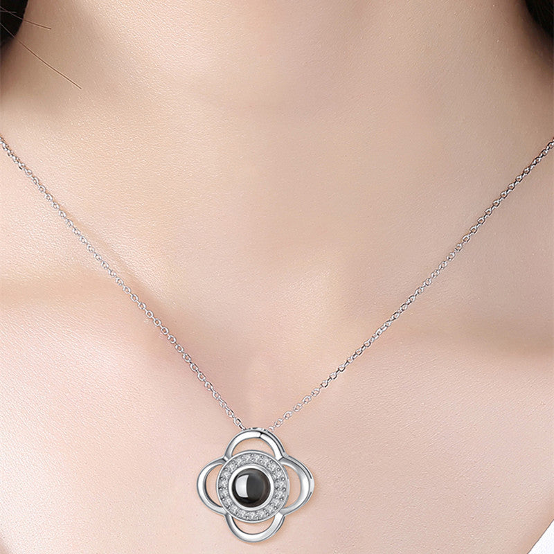 Geschenke Metall Rose Schmuck Geschenk-Box Halskette für Hochzeit Freundin Halskette Geschenke