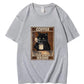 Trendy Kurzarm-T-Shirt mit Aufdruck „Same Cat“ im Poster-Stil, lässige T-Shirts, Kleidung