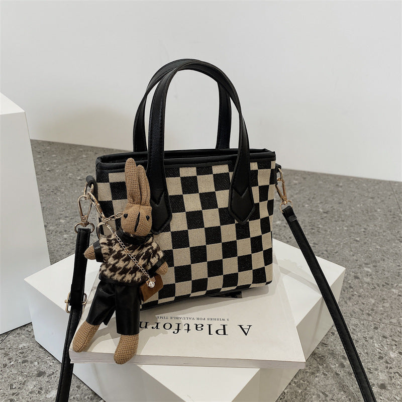 Fashion Houndstooth Shoulder Bags Portable Checkerboard Handbags