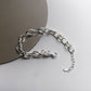 S925 Sterling Silber Hohles dickes Kettenarmband im Street Style