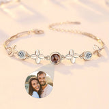 Capture a personalized touch by customizing your photo on a silver bracelet