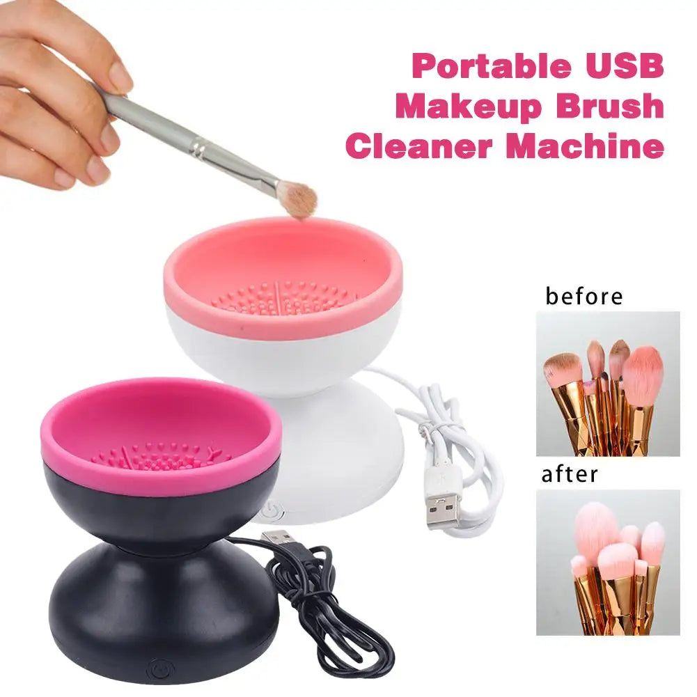 Elektrische Make-up Pinsel Reiniger Maschine Tragbare Automatische USB Kosmetik Pinsel Reiniger Werkzeuge Für Alle Größe Schönheit Make-Up Pinsel Set