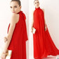 Bohemian Halter Stand Collar Chiffon Sleeveless Maxi Dress