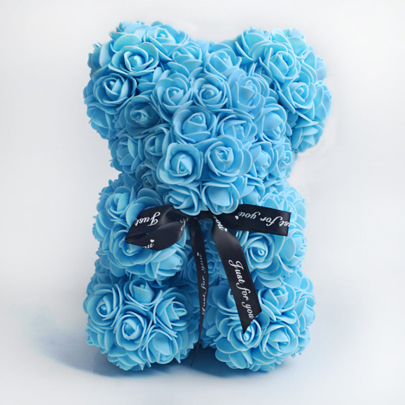 Liebesgeschenk Rosenbär Ewige Blume Rose Teddybär PE-Schaumbär 25 cm