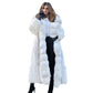 Cappotto di pelliccia lungo bianco stile lungo da donna