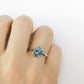 Sterling Silver Nano London Blue Rose Gold Color Separation Electroplated Ring