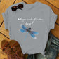 Let It Be Cute Bee Letter Alpaca Casual T-shirt